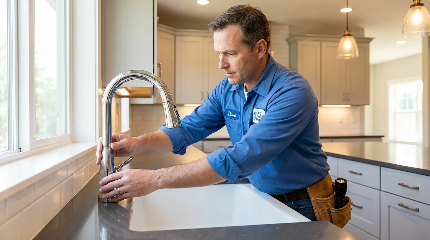 Kitchen faucet installation by Johns Plumbing LLC in Winona