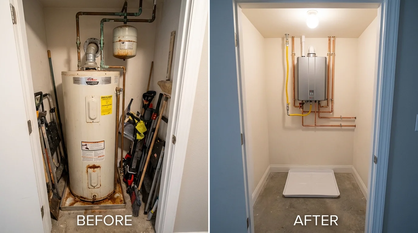 Tank water heater versus wall-mounted tankless unit comparison for Winona, MS homeowners
